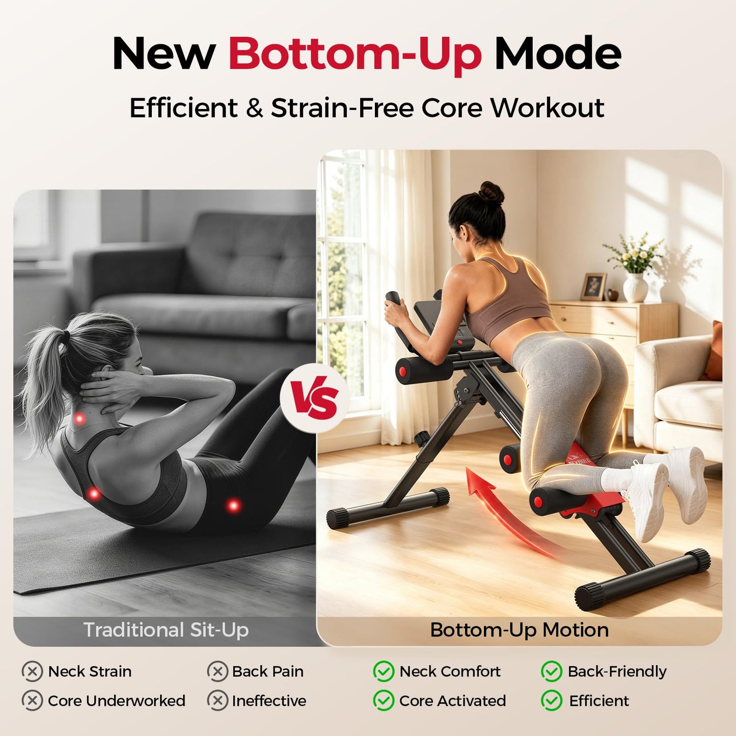 FLYBIRD Adjustable Ab Workout Equipment, Full Body Strength Training