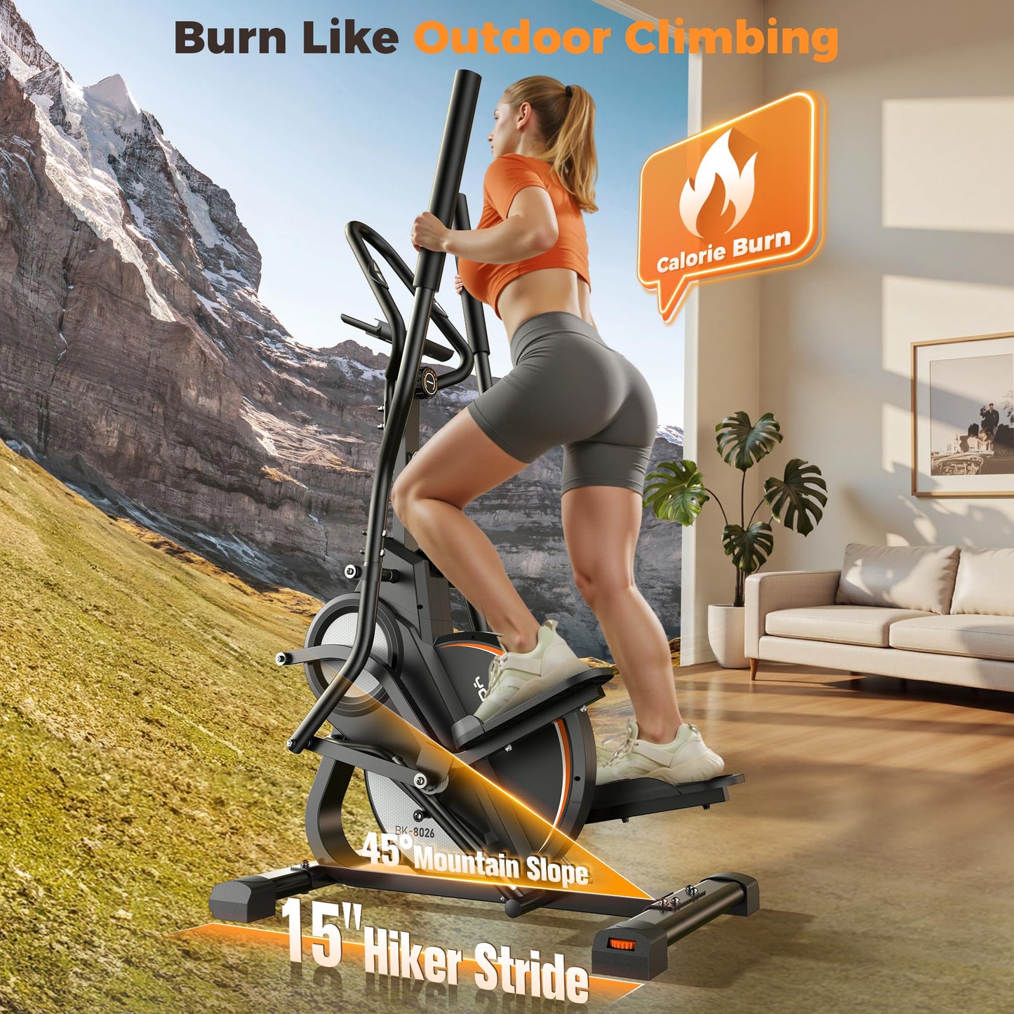 YOSUDA Pro Cardio Climber Stepping Elliptical Machine, 3-in-1 Elliptical Machine Stair Stepper Trainer with 16 Resistance