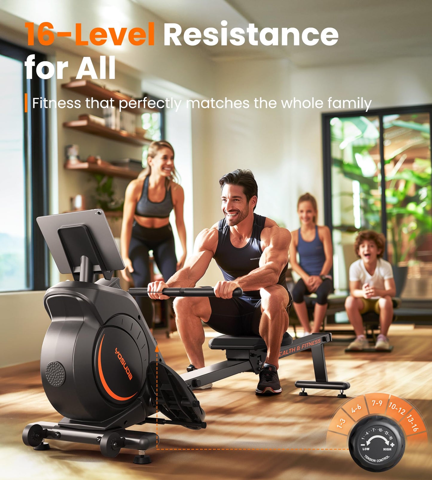 YOSUDA Magnetic Rowing Machine for Home Workout, 350 lb capacity