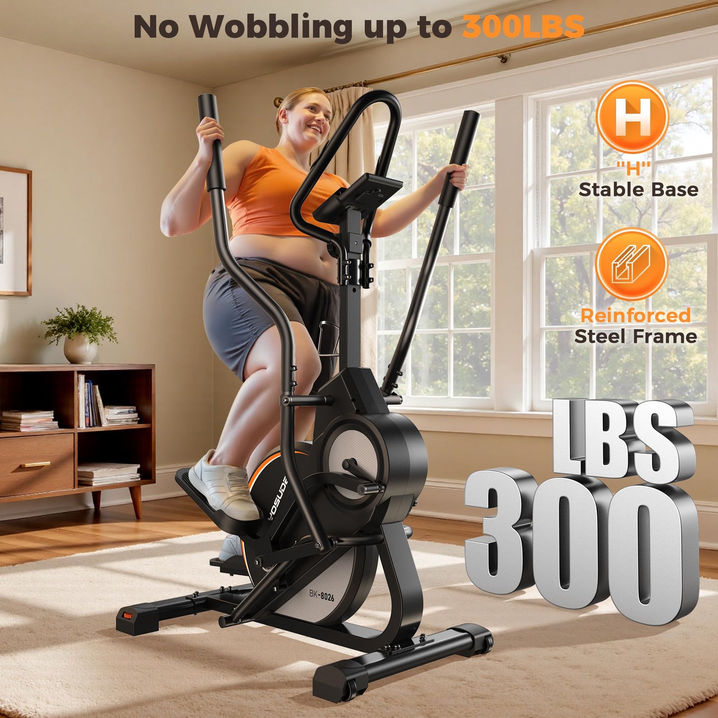 YOSUDA Pro Cardio Climber Stepping Elliptical Machine, 3-in-1 Elliptical Machine Stair Stepper Trainer with 16 Resistance