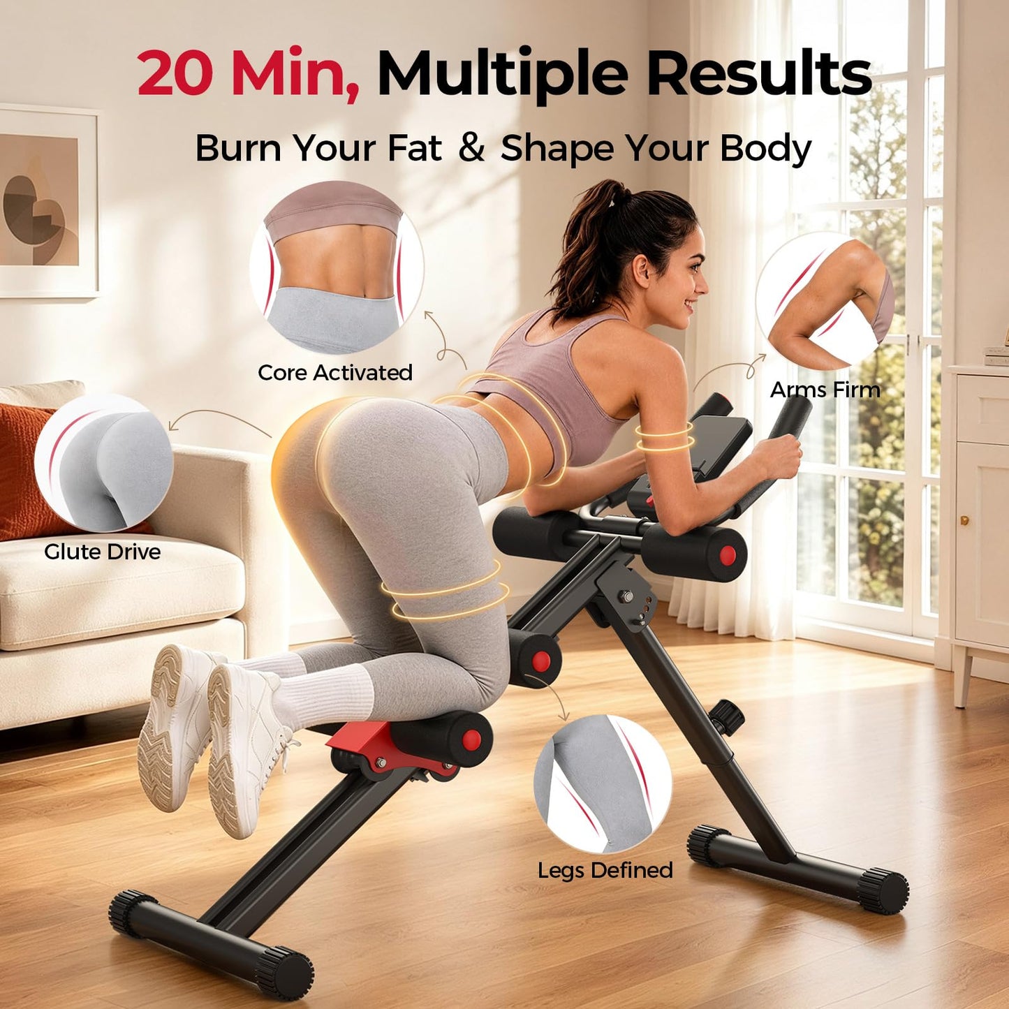 FLYBIRD Adjustable Ab Workout Equipment, Full Body Strength Training