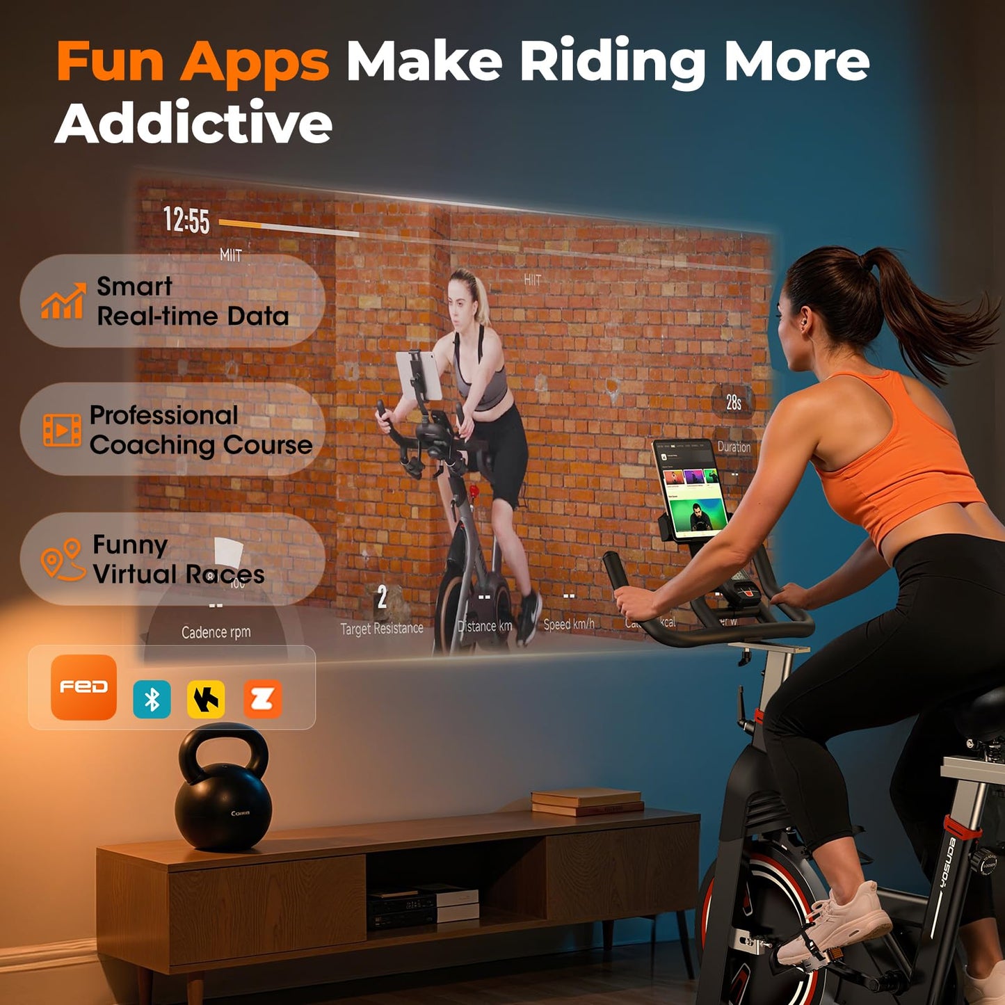 YOSUDA PRO Magnetic Exercise Bike 350 lbs Weight Capacity - Indoor Cycling Bike Stationary with Comfortable Seat Cushion, Silent Belt Drive 010C