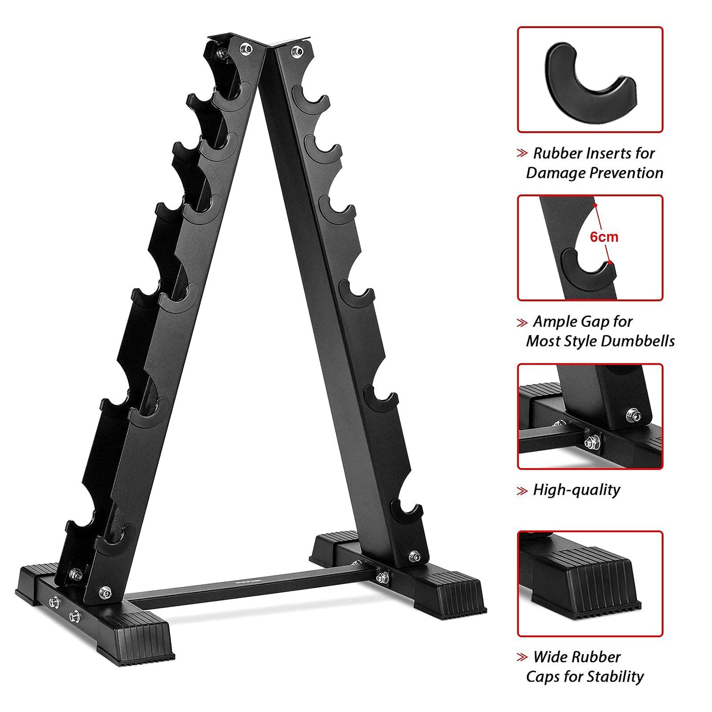 Dumbbell Rack Stand Only, Weight Rack for Dumbbells Compact A-Frame Home Gym Space Saver, 800 LBS Weight Capacity