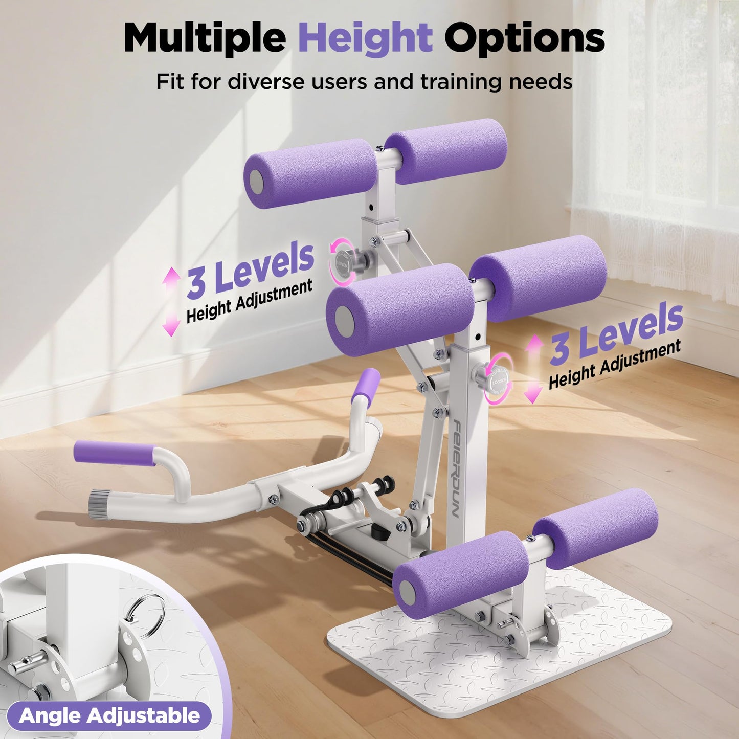 FEIERDUN Deep Squat Exercise Machine, Home Gym Core and Leg Workout Equipment for Women