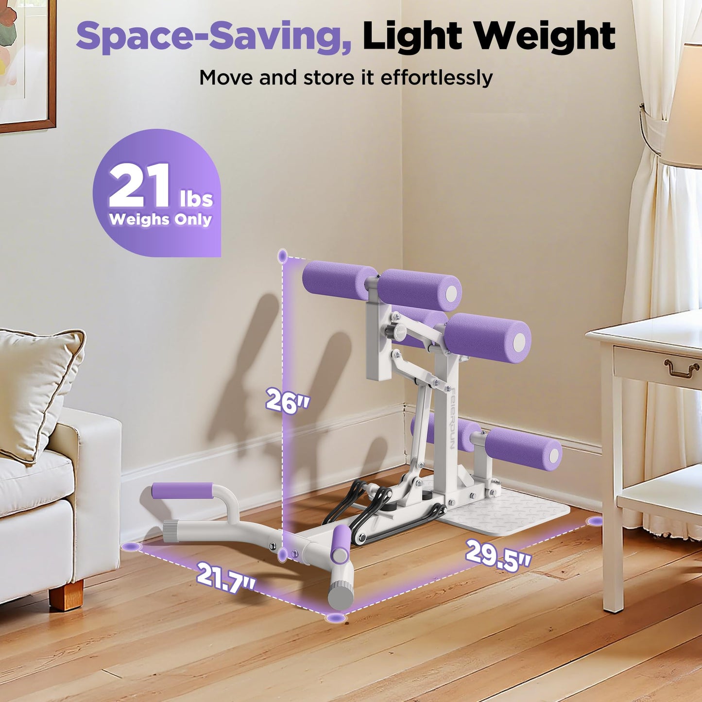 FEIERDUN Deep Squat Exercise Machine, Home Gym Core and Leg Workout Equipment for Women