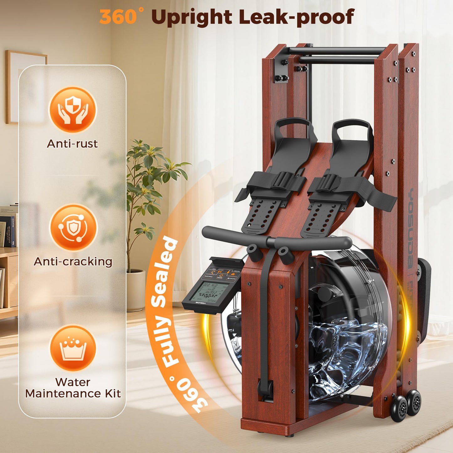 YOSUDA Water Rowing Machines for Home Use- Foldable Rower Machine 400LBS Weight Capacity with Dedicated Monitor & Bluetooth APP