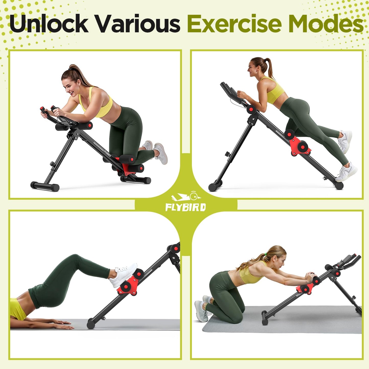 FLYBIRD Adjustable Ab Workout Equipment, Full Body Strength Training