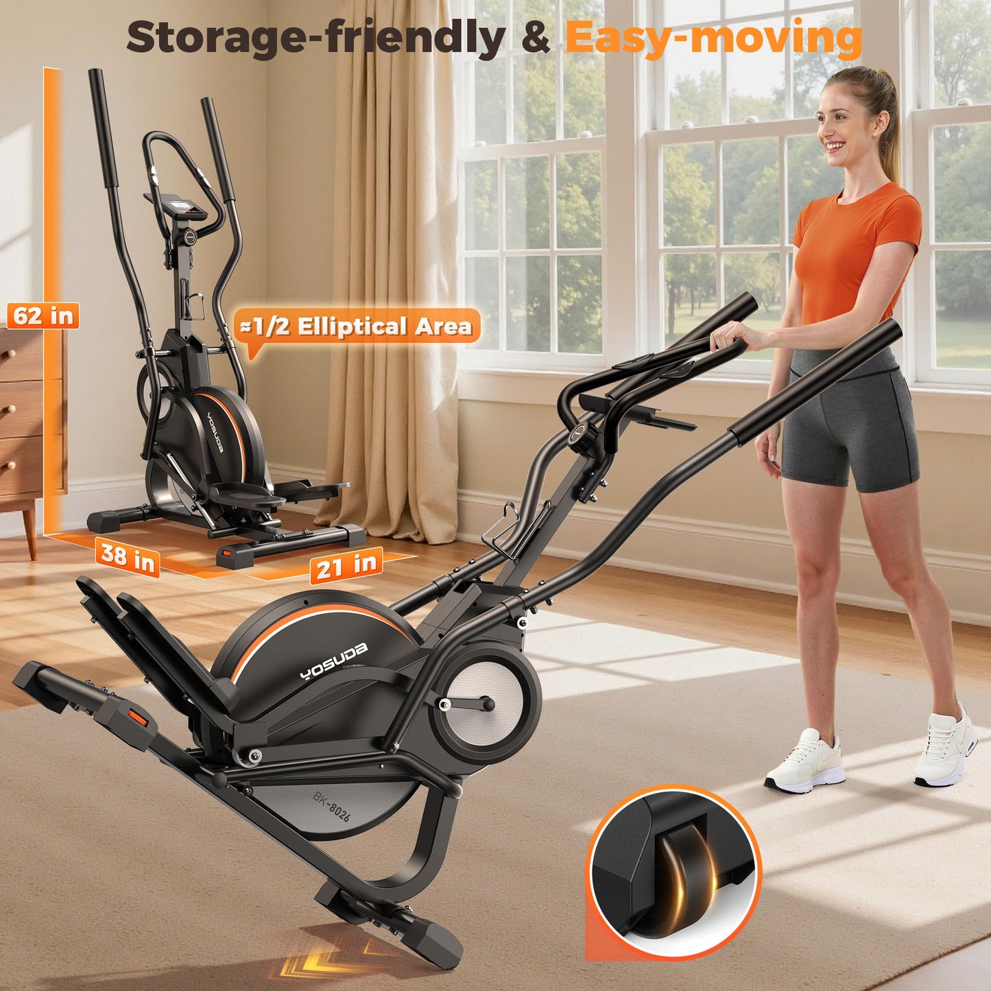 YOSUDA Pro Cardio Climber Stepping Elliptical Machine, 3-in-1 Elliptical Machine Stair Stepper Trainer with 16 Resistance