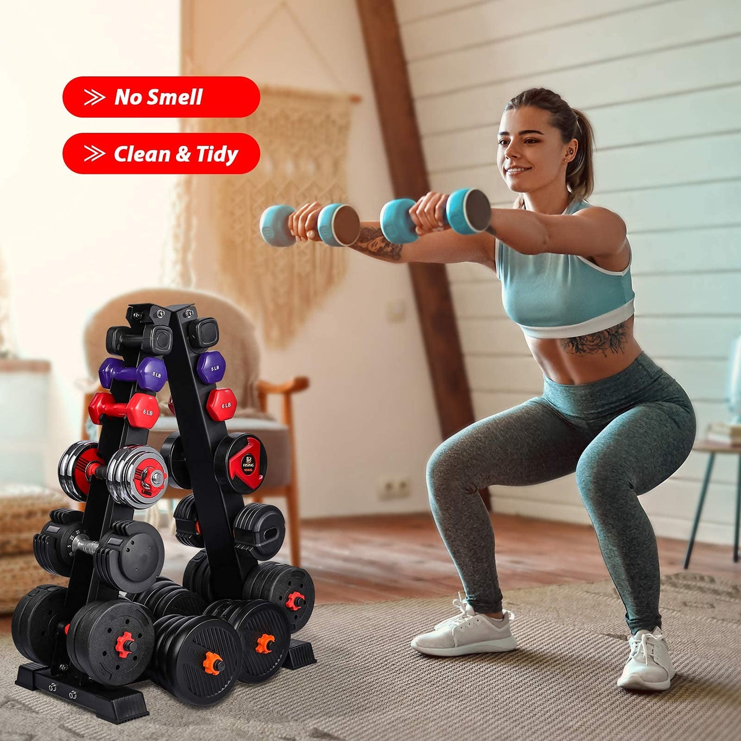 Dumbbell Rack Stand Only, Weight Rack for Dumbbells Compact A-Frame Home Gym Space Saver, 800 LBS Weight Capacity