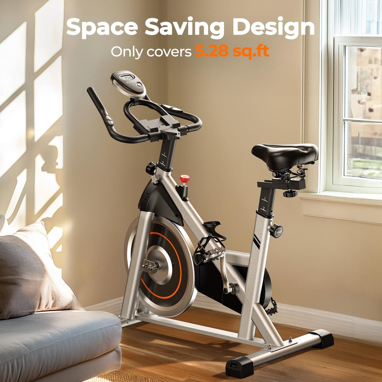 YOSUDA Exercise Bike, Quiet Indoor Cycling Bike with App, Tablet Holder and Fitness Courses for Home Weight Loss, 300 lbs Capacity