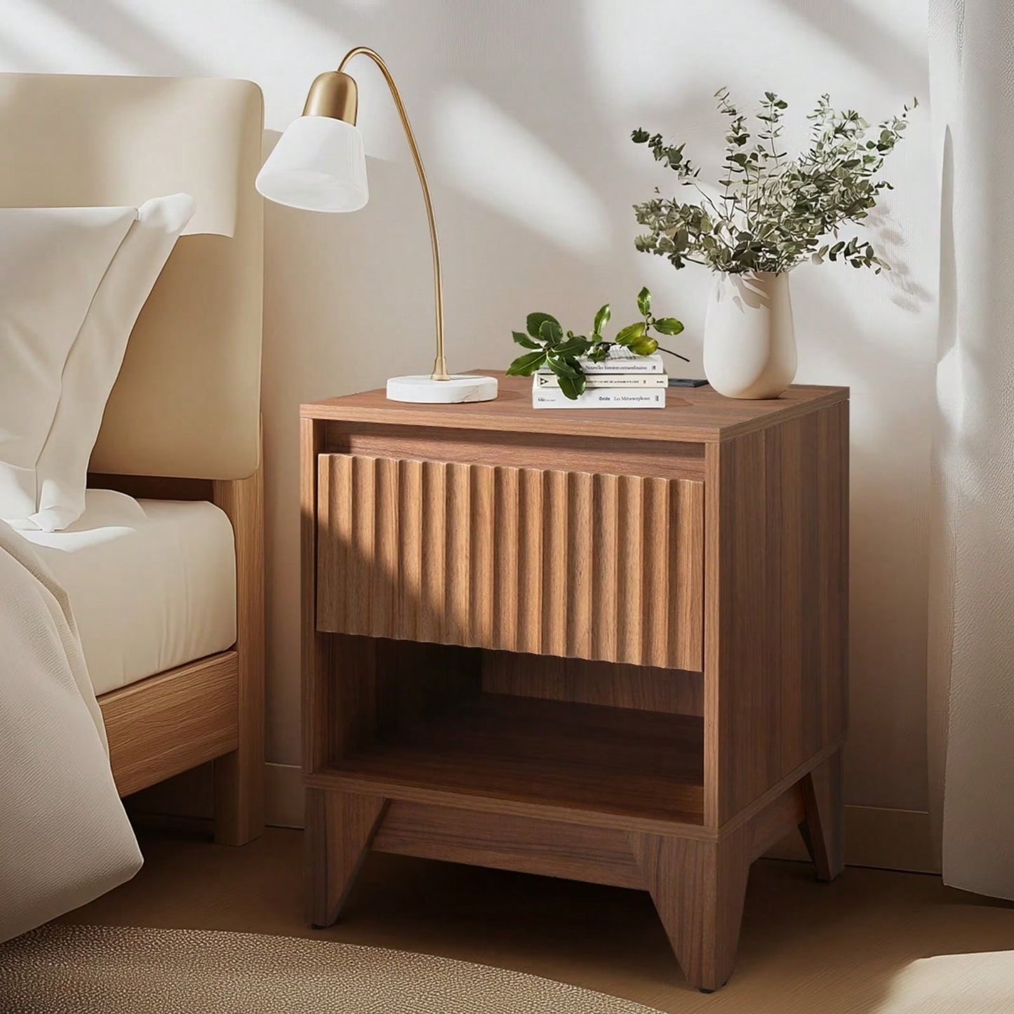 KOLIGEY 1 - Drawer Nightstand With Charging Station, Versatile Side Table With Storage