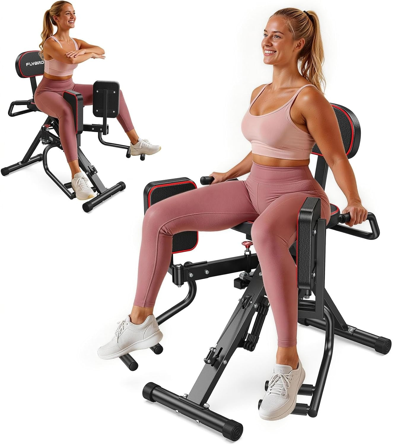 FED FITNESS 2-in-1 Hip Adductor & Abductor Machine, 6 Adjustable Resistance Bands, Dual Foot Bar, Home Gym for Glute & Inner Thigh.