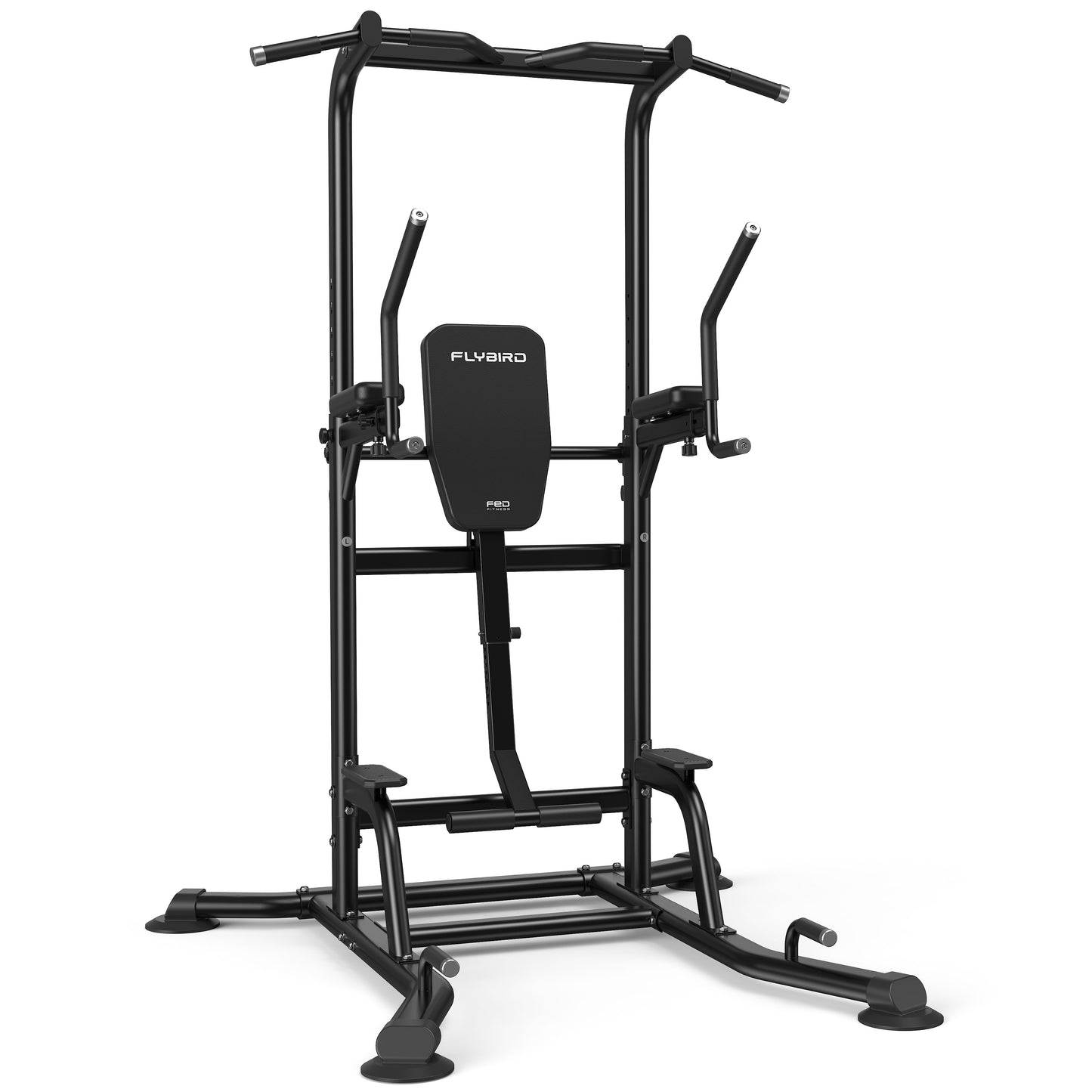 FED FITNESS Power Tower: Adjustable Multi-Function Pull Up & Dip Station, 800 lbs Capacity, Home Gym Strength & Ab Workout