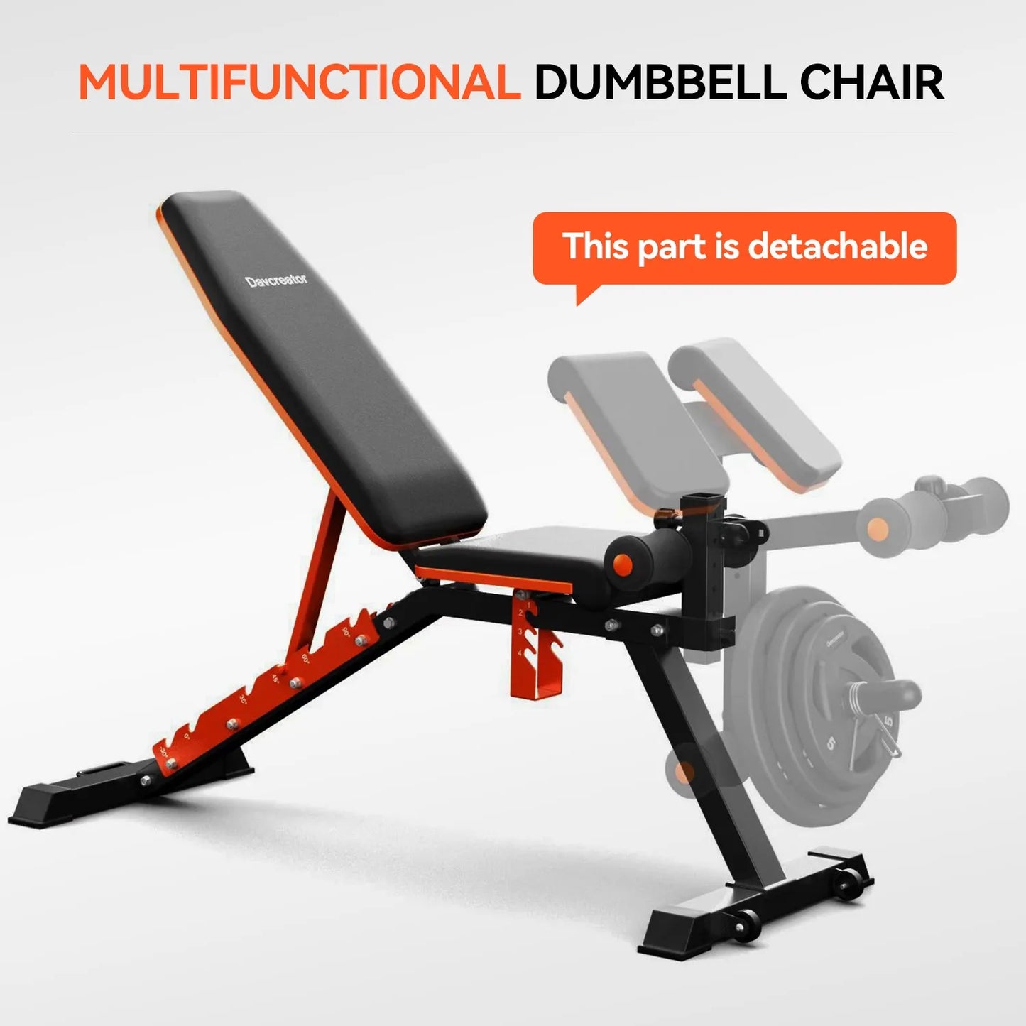 FED FITNESS Adjustable Preacher Curl & Leg Extension Bench – 6 Back Angles,4 Seat Angles,Home Gym