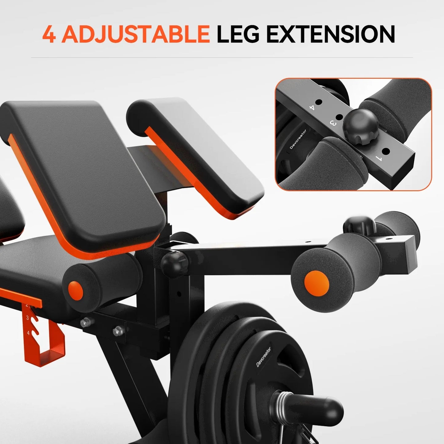 FED FITNESS Adjustable Preacher Curl & Leg Extension Bench – 6 Back Angles,4 Seat Angles,Home Gym
