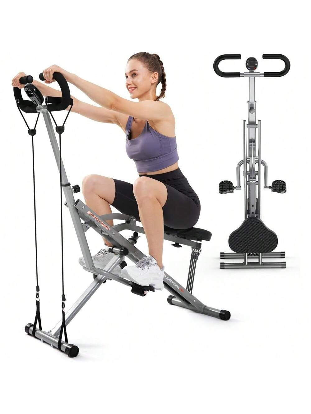 FLYBIRD Squat Machine-2 in 1 Squat Rowing Machine for Glutes Trainer & Leg Home Workout