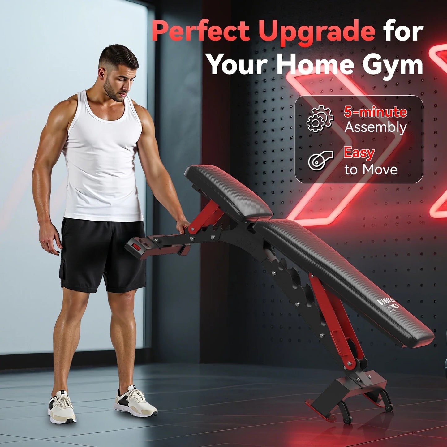 FLYBIRD Weight Bench, 1200LBS Weight Capacity Strength Training Bench Heavy-duty Adjustable Workout Bench