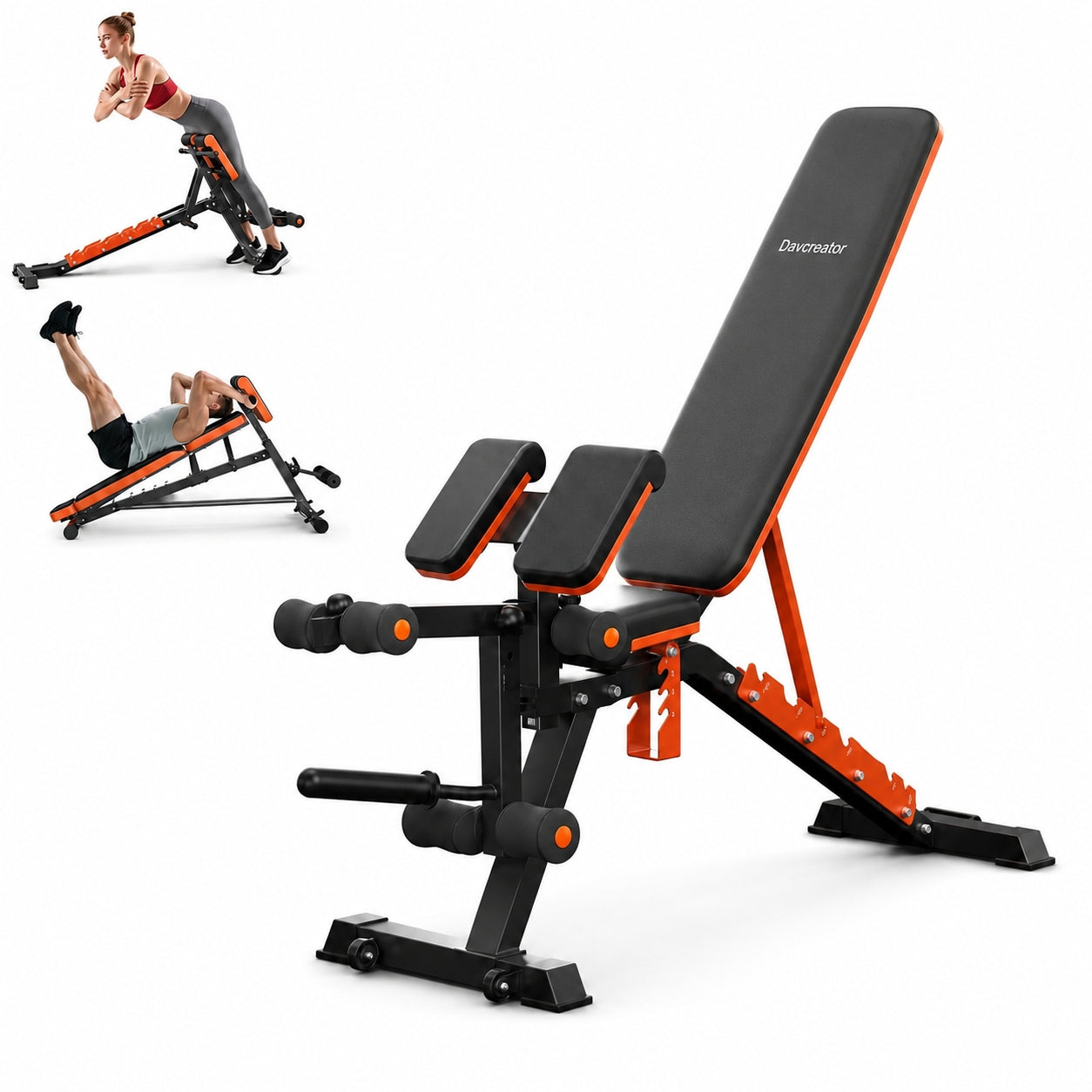 FED FITNESS Adjustable Preacher Curl & Leg Extension Bench – 6 Back Angles,4 Seat Angles,Home Gym