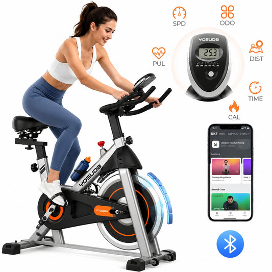 YOSUDA Magnetic Indoor Cycling Bike, 300 lb Capacity, Low Noise, Exclusive App & Fitness Courses, Tablet Holder, Home Stationary Bike for Weight Loss