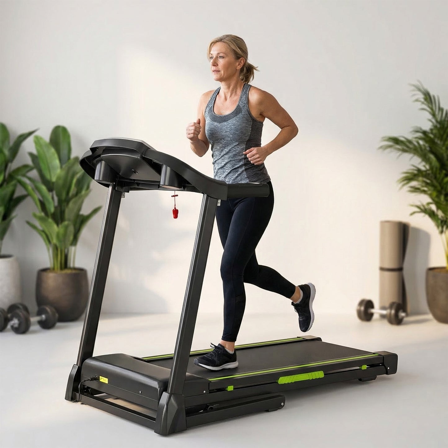 FED FITNESS 3.5 HP Portable Foldable Treadmill with Handles 4% Slope Home Walking Running Treadmill 0.5-7.5 MPH 330 Lb Weight Capacity