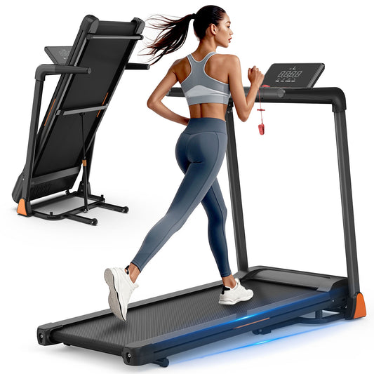 FED FITNESS Folding Treadmill 3.5 Horsepower 0.5-8.5MPH 330LBS Capacity LED Display Foldable Walking Pad Treadmill for Home