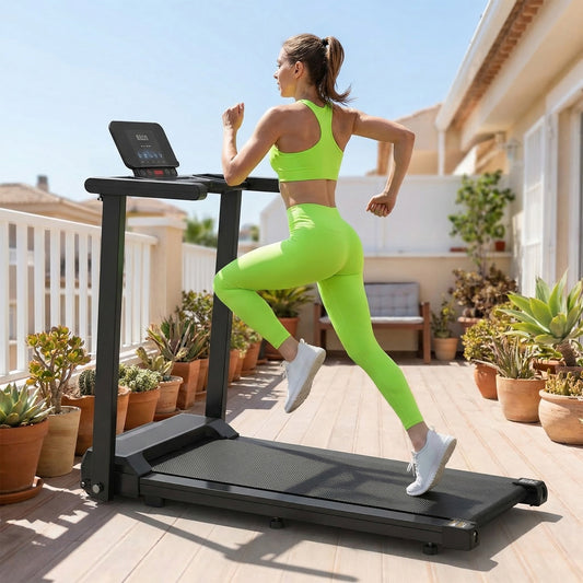 FED FITNESS Folding Treadmill with Handles 2.5HP Foldable Treadmill with LED Display 300 LBS Capacity Running Machine for Home Small Spaces
