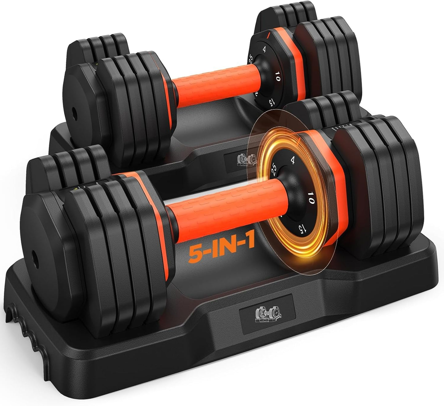 LifeOG  2026 FDB2 Updated Adjustable Dumbbell Set of 2, 110lbs/50lbs Weights Dumbbell Set with Storage Box, 25lbs/55lbs Adjustable Weights with Anti-slip Silicone Grip, Weight Set For Home Gym Suit both Men and Women