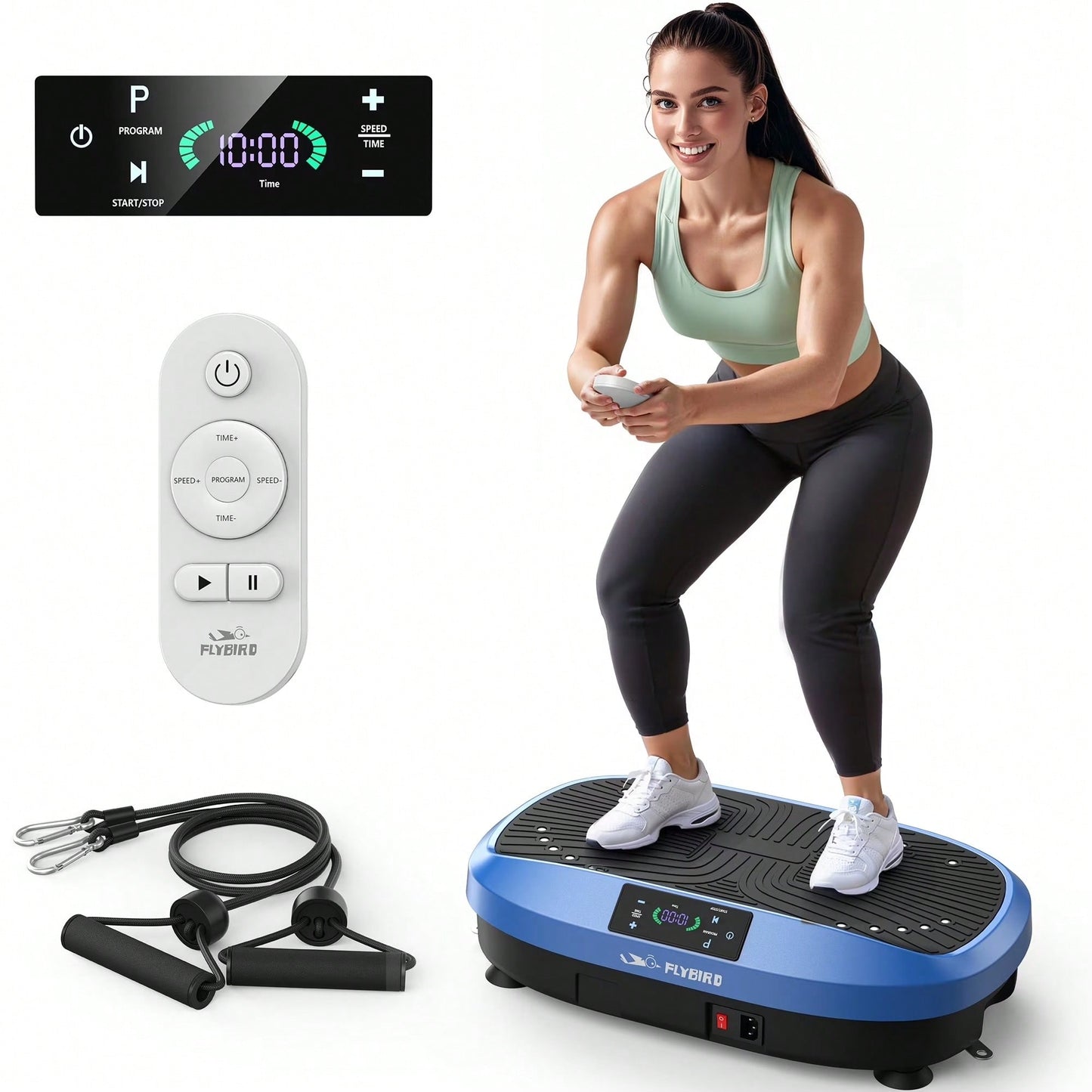 FLYBIRD Vibration Plate Exercise Machine, Adjustable Speed High Intensity Vibration for Muscle Toning Weight Loss Lymphatic Drainage, Full Body Workout Vibration Plate