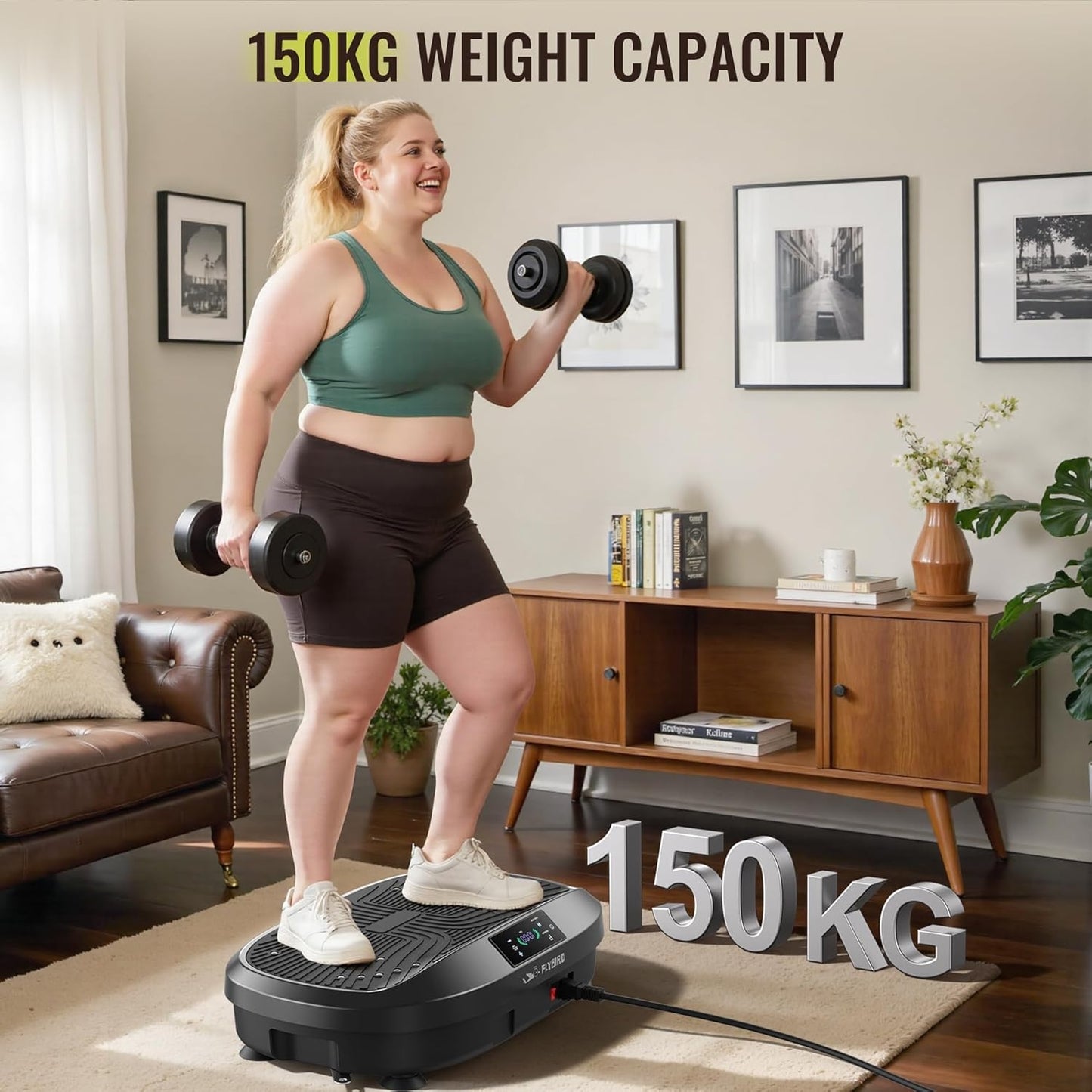 FLYBIRD Vibration Plate Exercise Machine, Adjustable Speed High Intensity Vibration for Muscle Toning Weight Loss Lymphatic Drainage, Full Body Workout Vibration Plate