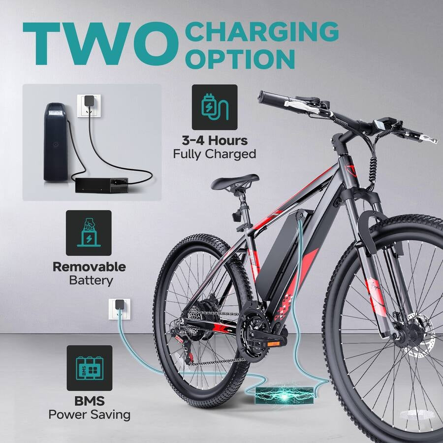 QNUT - VICTOR 2.0 PRO 26in Lightweight Electric Bike, Aluminum Frame, Commuter E-Bike with Disc Brakes