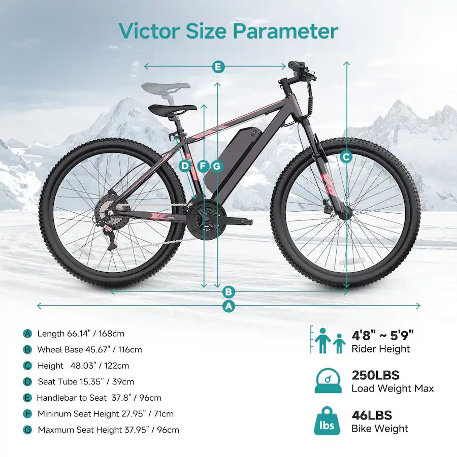 QNUT - VICTOR 2.0 PRO 26in Lightweight Electric Bike, Aluminum Frame, Commuter E-Bike with Disc Brakes
