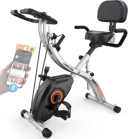 YOSUDA Folding Exercise Bike - Foldable Stationary Bike for Home Gym Workout