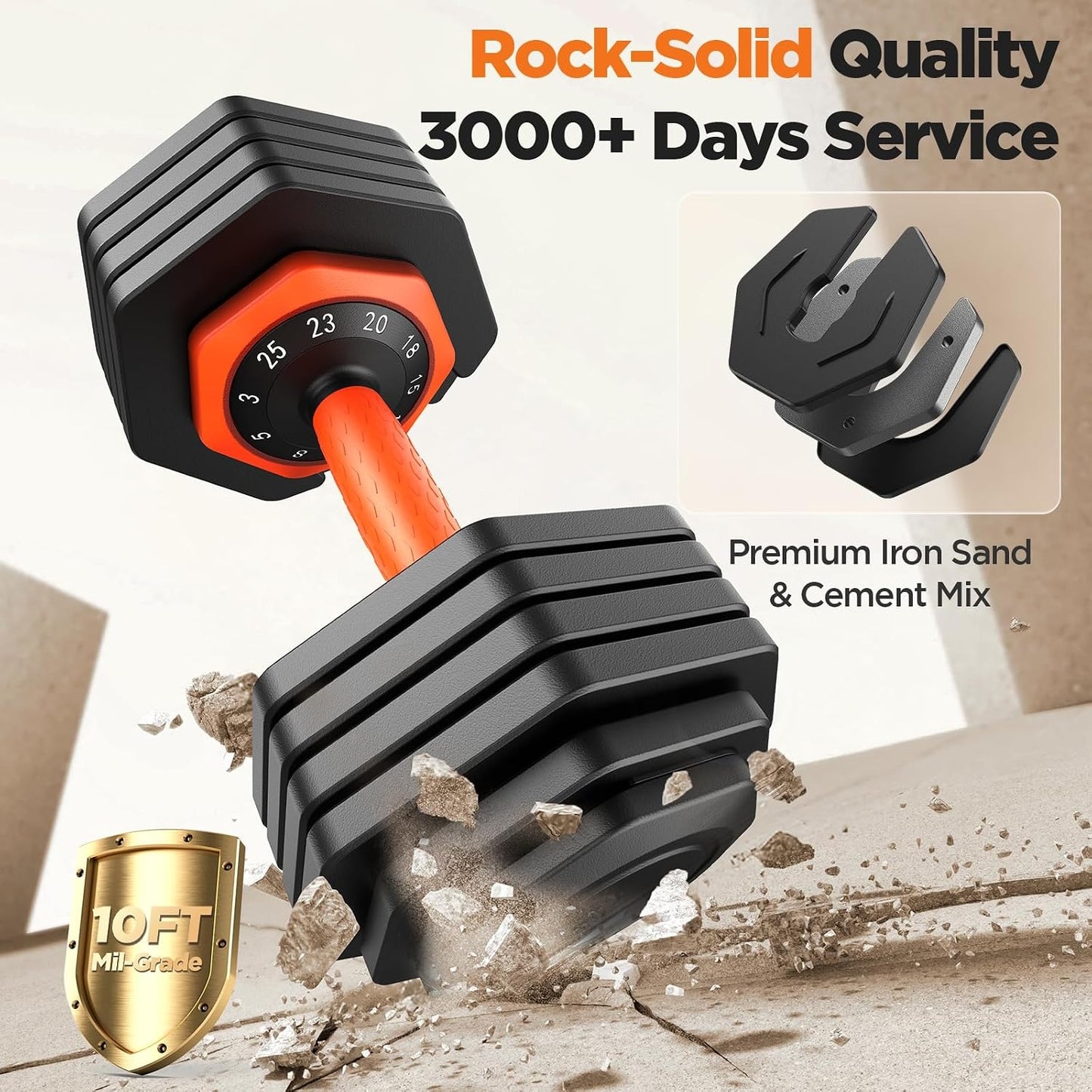 FED FITNESS Adjustable Dumbbell Set of 2, Total 50lb/110lb, 25lb/55lb Adjustable Weights with Storage Box, Anti-Slip Grip for Home Gym
