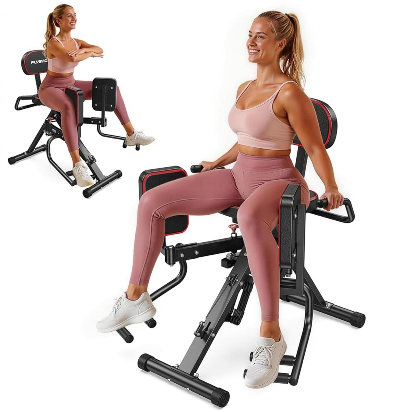 FED FITNESS 2-in-1 Hip Adductor & Abductor Machine, 6 Adjustable Resistance Bands, Dual Foot Bar, Home Gym for Glute & Inner Thigh.