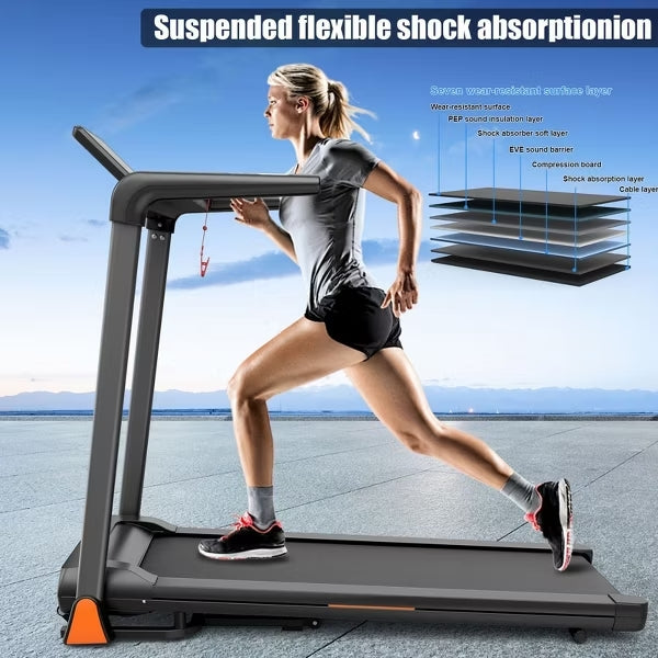 FED FITNESS Folding Treadmill 3.5 Horsepower 0.5-8.5MPH 330LBS Capacity LED Display Foldable Walking Pad Treadmill for Home