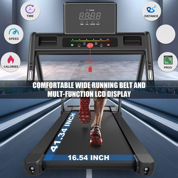 FED FITNESS Folding Treadmill 3.5 Horsepower 0.5-8.5MPH 330LBS Capacity LED Display Foldable Walking Pad Treadmill for Home