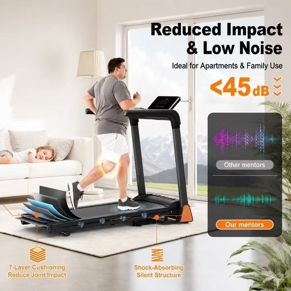 FED FITNESS Folding Treadmill 3.5 Horsepower 0.5-8.5MPH 330LBS Capacity LED Display Foldable Walking Pad Treadmill for Home