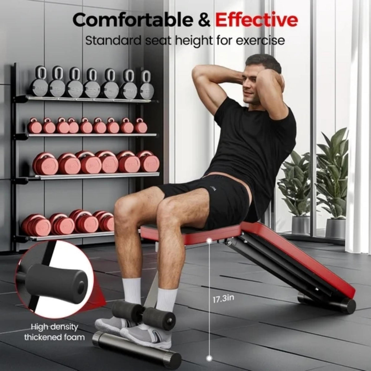 NICEPEOPLE Adjustable Weight Bench, 660LBS Capacity Foldable Workout Bench for Home Gym, 8 Backrest Positions for Bench Press & Strength Training