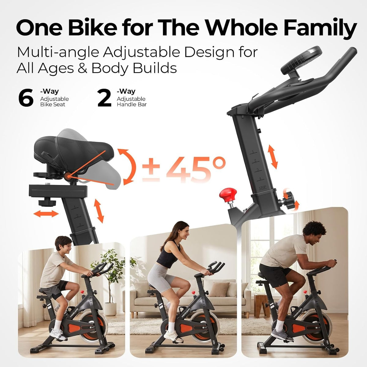YOSUDA PRO Magnetic Exercise Bike 350 lbs Weight Capacity | Indoor Cycling Bike Stationary with Comfortable Seat Cushion, Silent Belt Drive