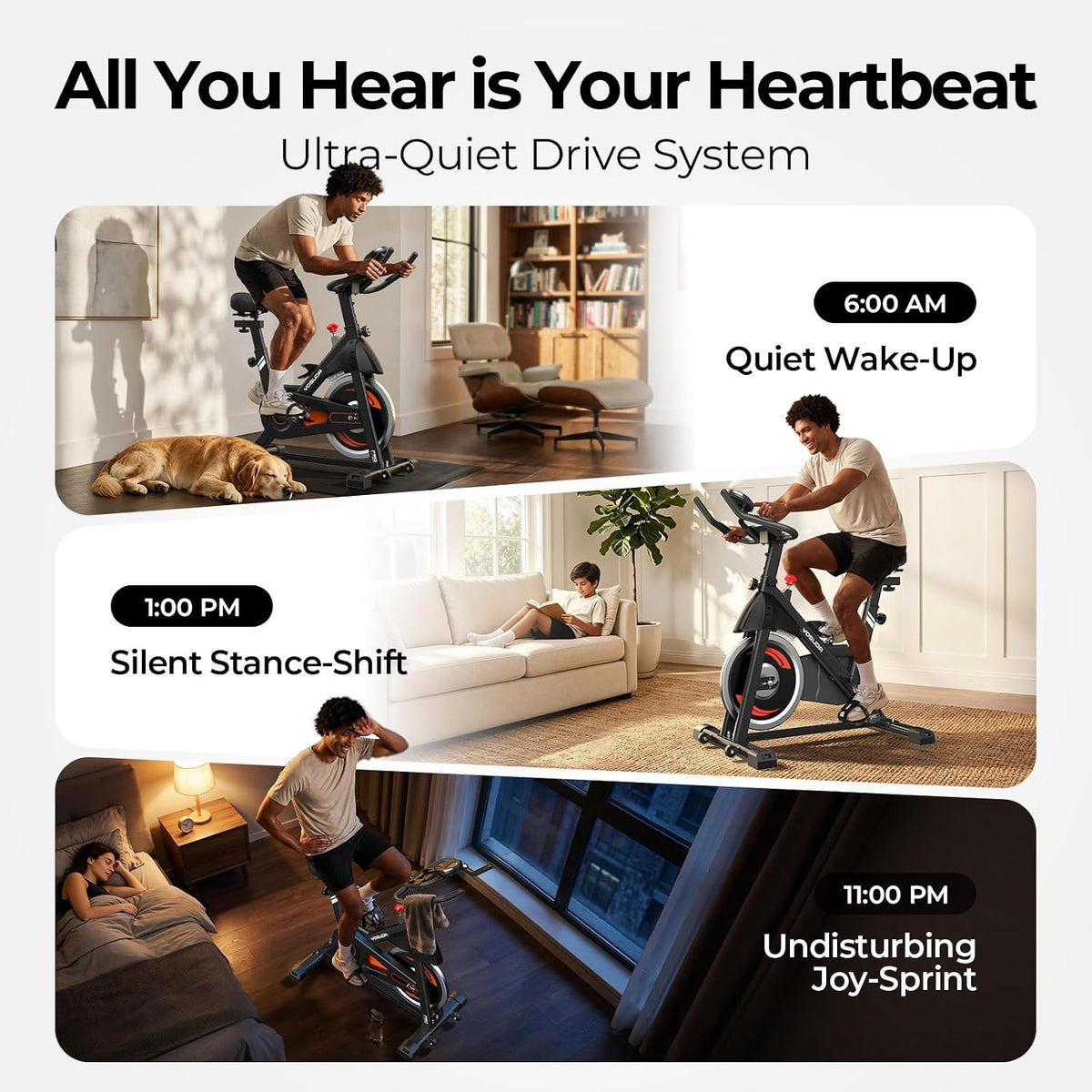 YOSUDA PRO Magnetic Exercise Bike 350 lbs Weight Capacity | Indoor Cycling Bike Stationary with Comfortable Seat Cushion, Silent Belt Drive