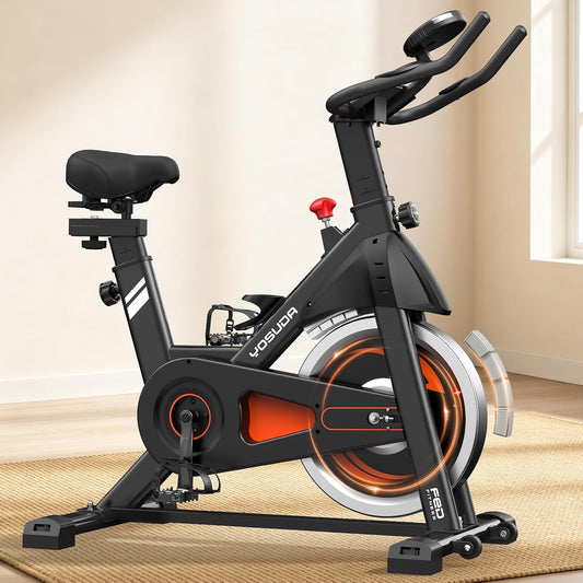 YOSUDA PRO Magnetic Exercise Bike 350 lbs Weight Capacity | Indoor Cycling Bike Stationary with Comfortable Seat Cushion, Silent Belt Drive