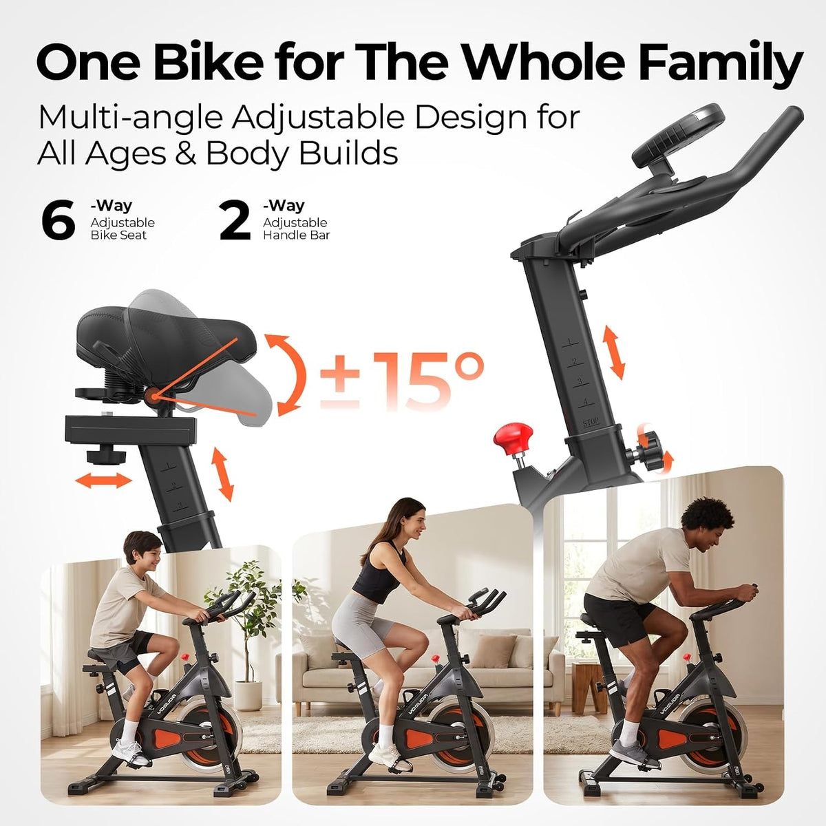 YOSUDA PRO Magnetic Exercise Bike 350 lbs Weight Capacity | Indoor Cycling Bike Stationary with Comfortable Seat Cushion