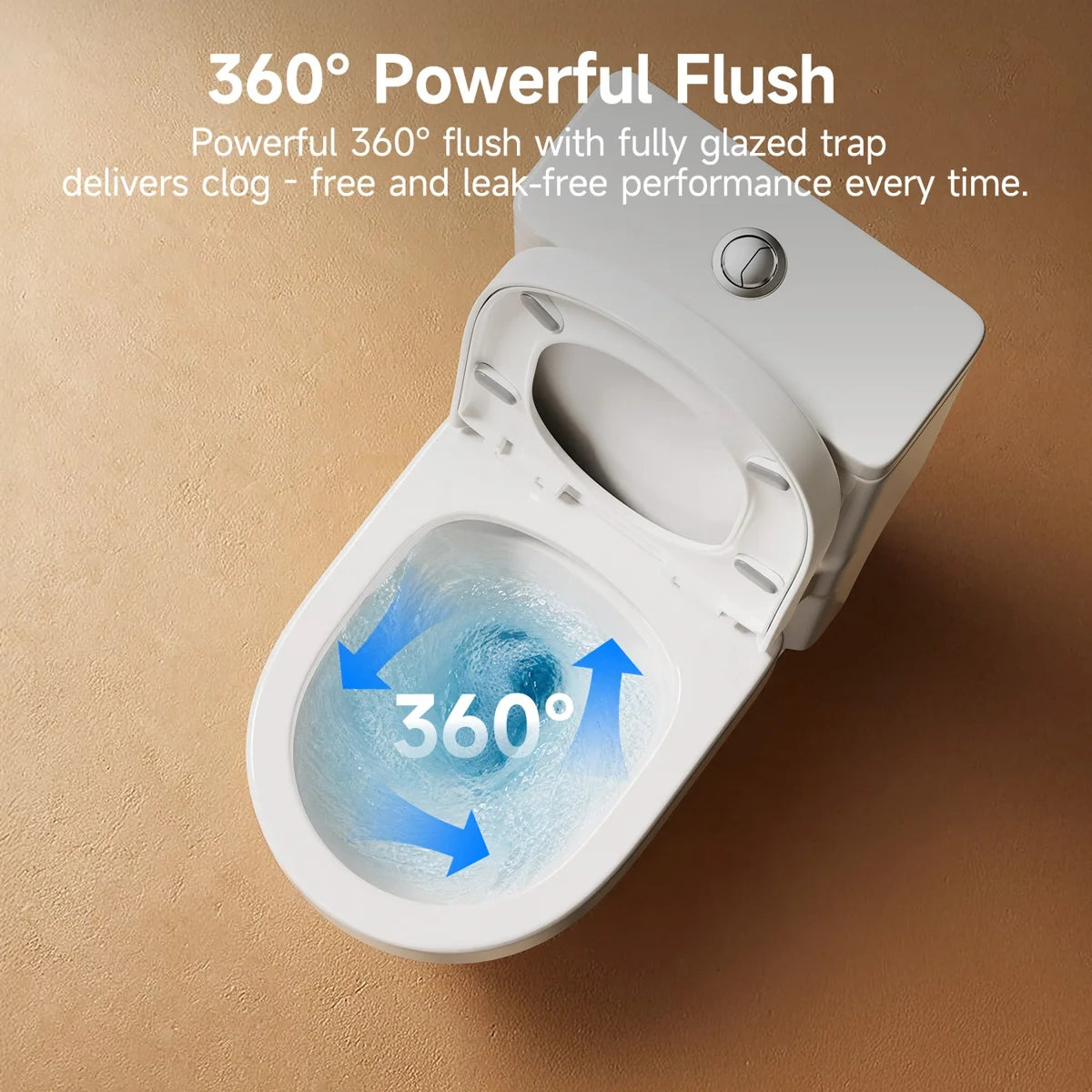 KOLIGEY Compact One Piece Toilet With Soft-Close Seat Lid, High-Efficiency 1.2/1.8 GPF Dual Flush, Dirt-Resistant Glazed, Space-Saving Design