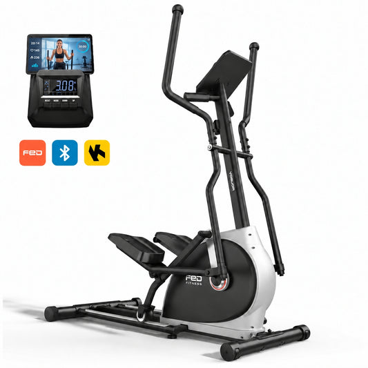 FED FITNESS Elliptical Exercise Machine with 15.5''-17'' Stride & Heart Rate Grips,Ultra Silent Magnetic Elliptical Machine for Home with 16 Levels Resistance
