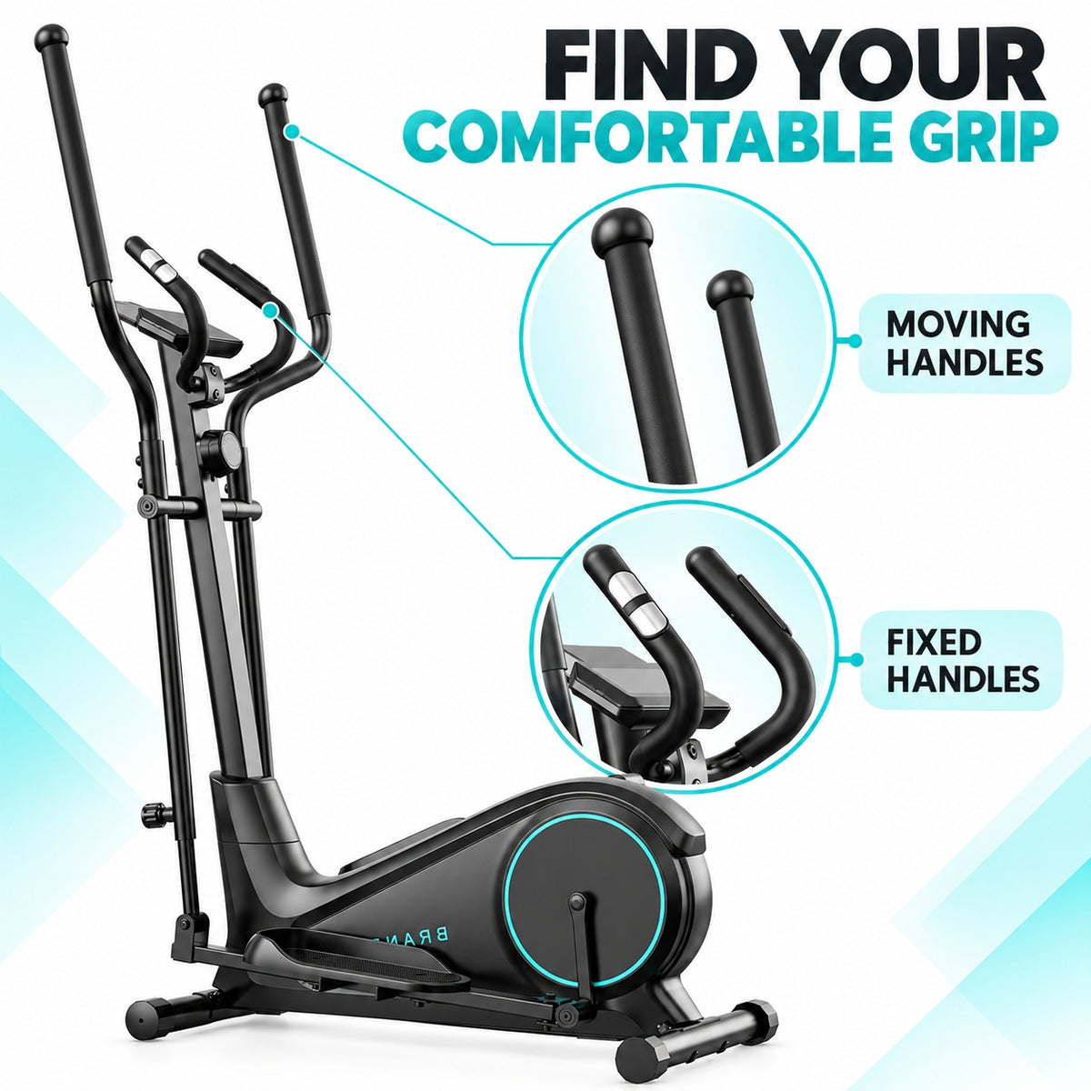 FED FITNESS Elliptical Machine for Home, Magnetic Elliptical Trainer with Adjustable Resistance, Full-Body Low-Impact Exercise Machine, Dual Handlebars, LCD Monitor and Large Pedals