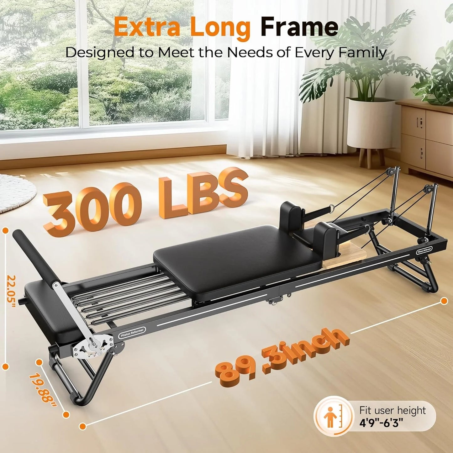 FEIERDUN Foldable Pilates Reformer, Pilates Machine & Equipment for Home use, Pilates Exercise Equipment with Jump Board