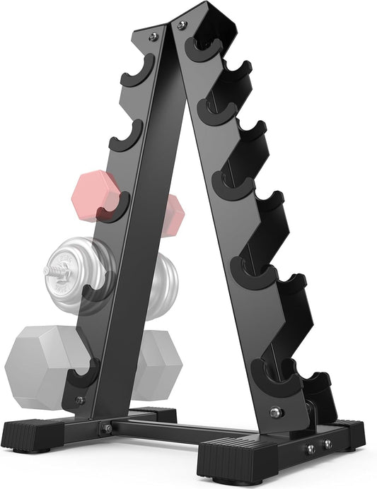 FED FITNESS Dumbbell Rack Stand Only, Weight Rack for Dumbbells Compact A-Frame Home Gym Space Saver, 480 LBS Weight Capacity