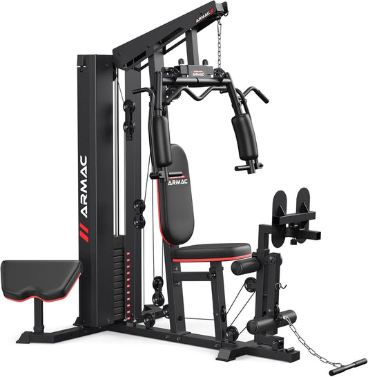 FED FITNESS Home Gym Equipment, 150LBS Weight Stack, Full Body Workout Machine with Pulley System for Strength Training